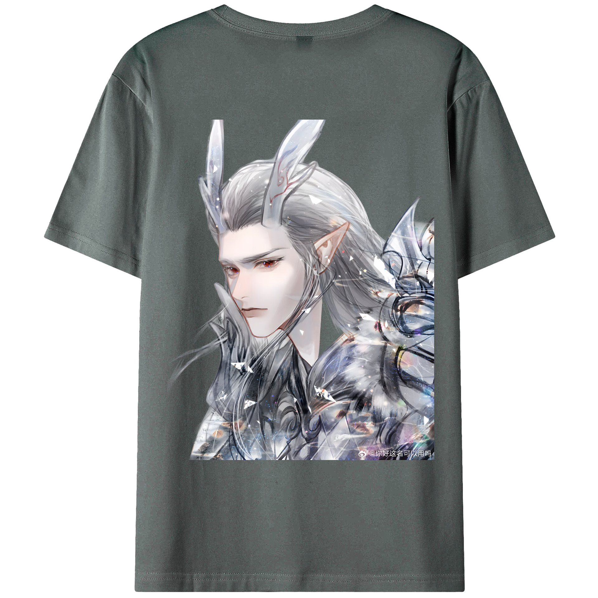 （画像用） Ne Zha 2 ナタ 魔童の大暴れ 綿100％ メンズ半袖Tシャツ（バックプリント） 通気性